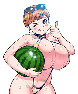 Akiho holding a waremelon